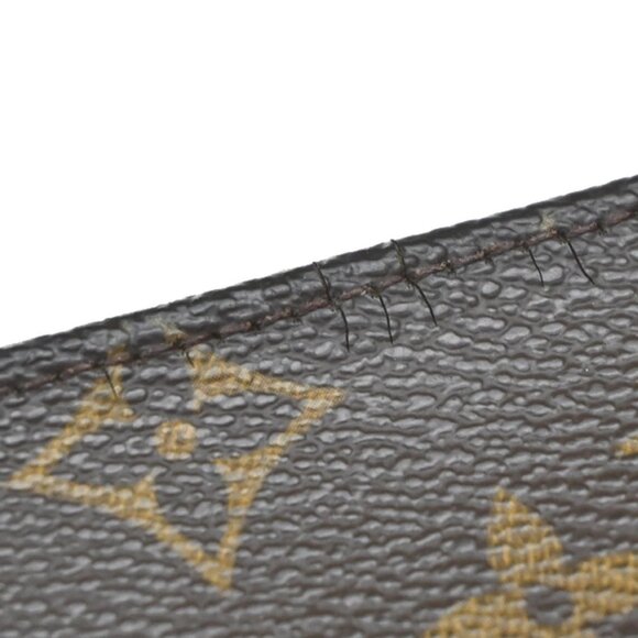 LOUIS VUITTON Logo BUCKET PM Pouch Bag Monogram Leather Brown France - Picture 10 of 14